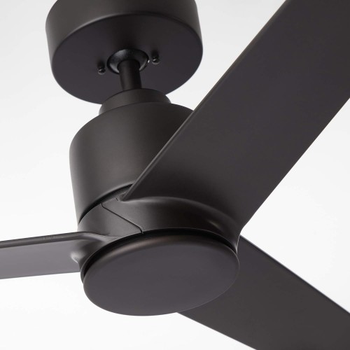 kathy ireland HOME Arlo Outdoor Ceiling Fan with Remote Control, 44 Inch | Modern Metal Fixture, Wet Rated with Weather-Resistant Blades | Semi Flush Downrod Mount | Light Kit Adaptable, Oil Rubbed Bronze