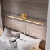 MantoLite 35inch LED Dimmable Bathroom Vanity Wall Light Fixture, 6000K 16W Cabinet Picture Lights, Brass Make-up Mirror Front Light Ajustable Arm Bedside Reading Lamp, Pulg in Display Wall Sconce