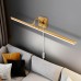 MantoLite 35inch LED Dimmable Bathroom Vanity Wall Light Fixture, 6000K 16W Cabinet Picture Lights, Brass Make-up Mirror Front Light Ajustable Arm Bedside Reading Lamp, Pulg in Display Wall Sconce