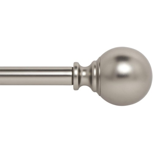 Ivilon Drapery Treatment Window Curtain Rod - Ball Style, 72 to 144 Inch. Color Satin Nickel