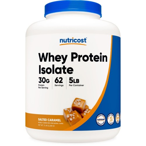 Nutricost Whey Protein Isolate (Salted Caramel) 5 LBS - Non GMO, Gluten Free