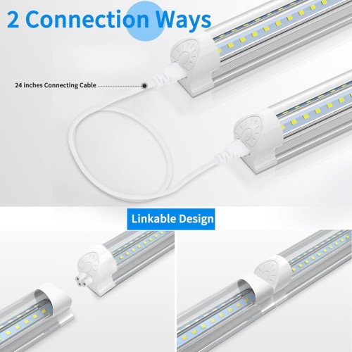 4FT LED Shop Light,T8 LED Tube Light 36W 4680 Lumens,6000K Daylight White,T8 T10 T12 Fluorescent Replacement Bulbs,Clear Cover, Bi-Pin G13 Base,Dual-End Powered, Ballast Bypass