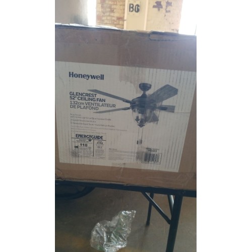 Honeywell Ceiling Fans Glencrest, 52 In. Indoor/Outdoor Fan With Light, Iron