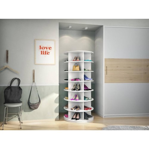 Original Rotating Shoe Rack Tower, original 7-tier hold over 35 pairs of shoes, Spinning Shoe Display Lazy Susan, Revolving 360 shoe rack tower, Rotate Shoes Closet Organization.