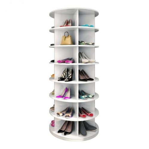 Original Rotating Shoe Rack Tower, original 7-tier hold over 35 pairs of shoes, Spinning Shoe Display Lazy Susan, Revolving 360 shoe rack tower, Rotate Shoes Closet Organization.