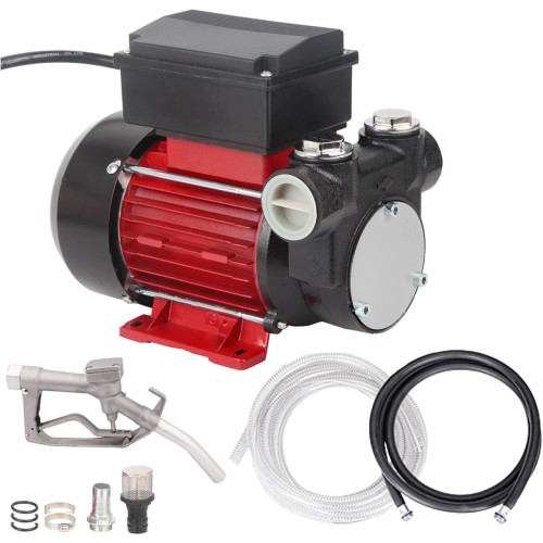 TOPWAY 110V AC 15GPM Electric Self-priming Oil Fuel Diesel Kerosene Biodiesel Transfer Pump Kit w/Discharge Hose & Nozzle