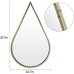 BAODANFU Decorative Mirrors Wall Mounted Mirror Drop Shape (Gold, 1-Pack)