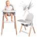 Children of Design 6 in 1 Deluxe Wooden High Chair for Babies & Toddlers, Modern Safe & Compact Baby Highchair, Easy to Clean & Assemble Removable Tray & Cushion, 6 Options 3 Seat Positions 2 Heights