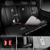 CAR PASS Nappa PU Leather Car Seat Covers Full Set Waterproof Protector Durable Cushioned,Universal Fit for Sedan SUV Pick-up Truck,Automotive, Anti-Slip and Backseat Luxury Premium Deluxe(Black)