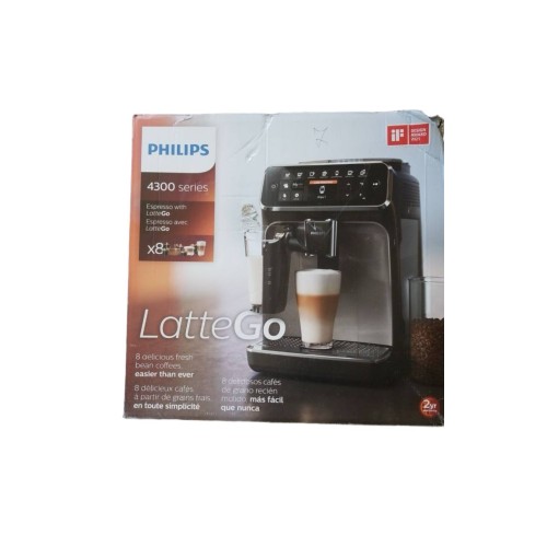 Philips 4300 Series Fully Automatic Espresso Machine With LatteGo - Black