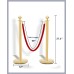 Stanchions Crowd Control Barriers Golden Stanchion with 4.8 Foot Red Velvet Rope Line Dividers for Party, Museums, Wedding 2PCS