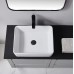 Rectangular Vessel Sink, 16"X12" White Bathroom Sink, Ceramic Vessel Sinks For Bathrooms, Rectangle Farmhouse Small Above Countertop Bathroom Vessel Sink