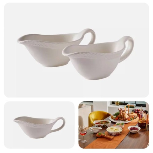 Bee & Willow Vine Harvest Gravy Boats in Cream (Set of 2)