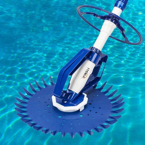 VINGLI Pool Vacuum Cleaner Automatic Suction Sweeper Swimming Pool Climb Wall Cleaner With Hose Set Blue