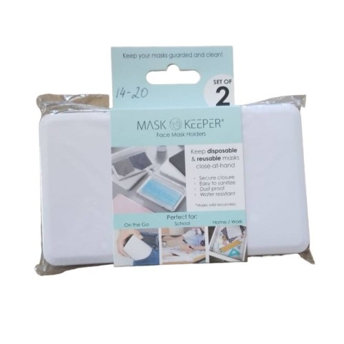 Mask Keeper Storage Boxes Case in Black/White Set of 2 Portable Lightweight