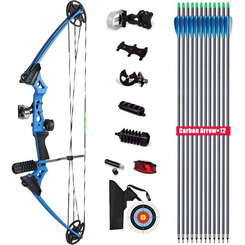 XGeek Archery Compound Bow and Arrow kit, Youth Compound Bow for Kids and Beginners, 290 Fps USA-Made Limb, 17"-27" Draw Length, 10-30 Lbs Draw Weight