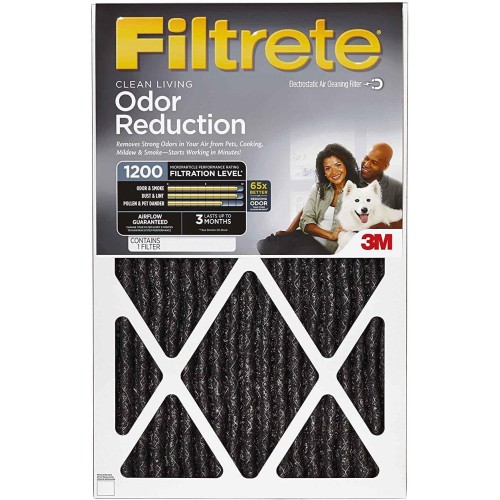 Filtrete 14x25x1 Air Filter MPR 1200 MERV 11, Allergen Defense Odor Reduction, 4-Pack (exact dimensions 13.81x24.81x0.81)