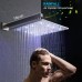 Enga Thermostatic Shower Jets System (Can Use All Options at A Time), Wall Mounted 12 Inch LED Rain Shower Head with Handheld Spray and 4 Body Jets Set, Brushed Nickel