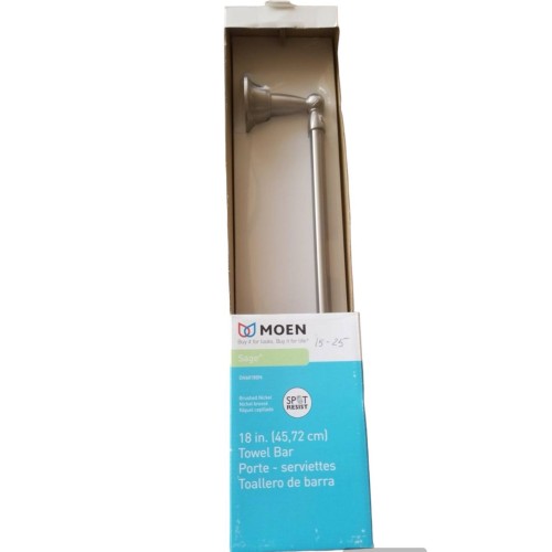 Moen DN6818BN Sage 18-Inch Single Towel Bar, Brushed Nickel