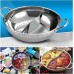 Hot Pot Twin Divided Stainless Steel 28cm Cookware Induction Little Sheep Hot Pot Ruled Compatible Soup Stock Pots Home Kitchen (Color : White)