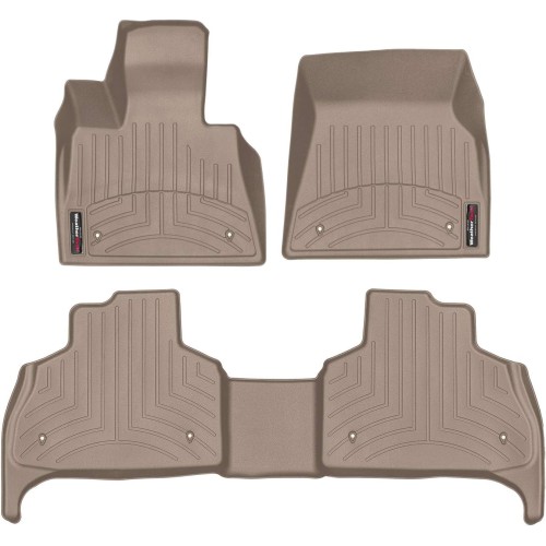 WeatherTech Custom Fit FloorLiners for BMW X5 40i, X5 M60i, X5 45e, X5 M Competition, X5 M50i, X5 50e - 1st & 2nd Row (451507-1-2), Tan