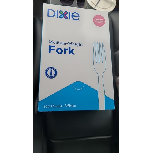 Dixie Plastic Cutlery, Heavy Mediumweight Fork, 100-Pieces/Box
