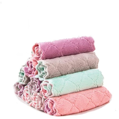 10 pack ultra plush double lined microfiber towels reversible colors