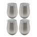 Mainstays Double Wall Stainless Steel 10 oz (10 Fluid Ounces) Silver Wine Tumblers, 4 Pack