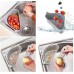 Sink Filter Tray Triangle Storage Shelf, KECRULV Kitchen Sink Drainer Multifunctional Suction Cup Hanging Rack Drain Shelf Storage Rack with Silicone Drain Strainer for Vegtable Fruit Gadget Sponge