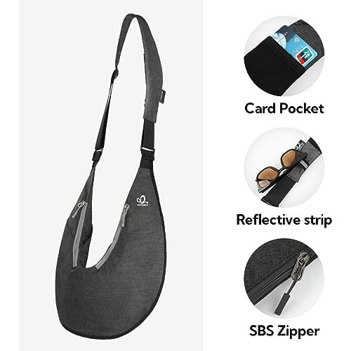 WATERFLY Packable Sling Bag for Women Travel Crossbody Bag Shoulder Purse Anti-Theft