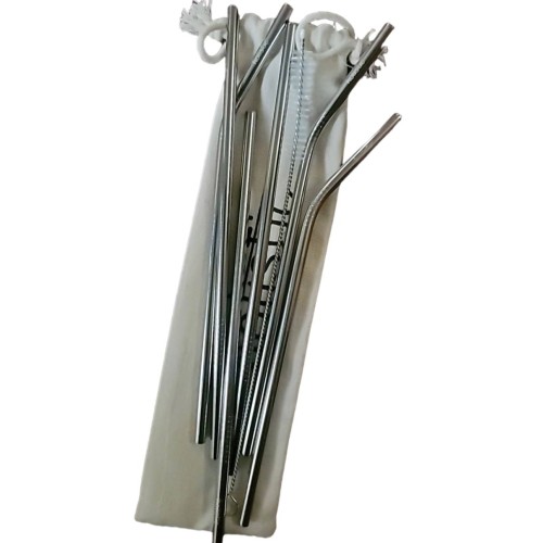 Engraved Stainless Steel Straws 6 pcs