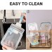 HLeoz 20pcs Mason Jar Ziplock Bags Storage for Food Snack Sandwich Reusable Airtight Seal Food Bag Leak Proof Food Saver Bag for Travel Camping and Kid Mason Jar Zipper Bag with a Cleaning Brush