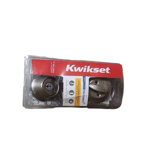 Kwikset Satin Nickel Single Cylinder Deadbolt with Pin & Tumbler