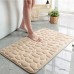 Cobblestone Embossed Bathroom Bath Mat Memory Foam Bathroom Mat Non-Slip Carpets in Wash Basin Memory Foam Pad Machine Washable Bath Rugs Shower Room Doormat (Khaki, 40*60CM/16*24inch)