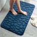 Cobblestone Embossed Bathroom Bath Mat Memory Foam Bathroom Mat Non-Slip Carpets in Wash Basin Memory Foam Pad Machine Washable Bath Rugs Shower Room Doormat (Dark Blue, 40*60CM/16*24inch)