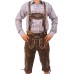 Oktoberfest Bavarian Men's Long Trousers Authentic German Outfit Brown Wild Brown