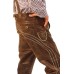 Oktoberfest Bavarian Men's Long Trousers Authentic German Outfit Brown Wild Brown