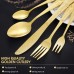 Coume 40 Pcs Gorgeous Gold Silverware Set 18/10 Stainless Steel Heavy Utensil Set Dishwasher Safe, Service for 8, Fine Silverware Flatware for Family Wedding Restaurant Hotel (Gold)