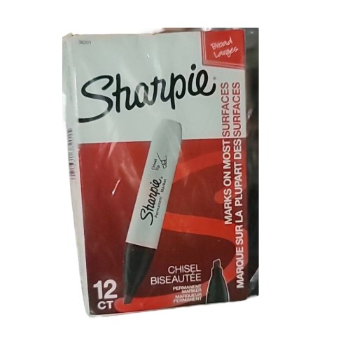 Sharpie Permanent Marker 5.3mm Chisel Tip Black Dozen 38201