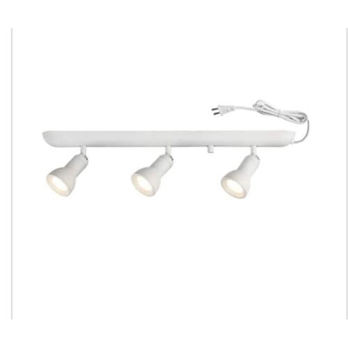 1.9 ft 3-Light White Integrated LED Plug-in Track Lighting Kit Fixture, Reliable