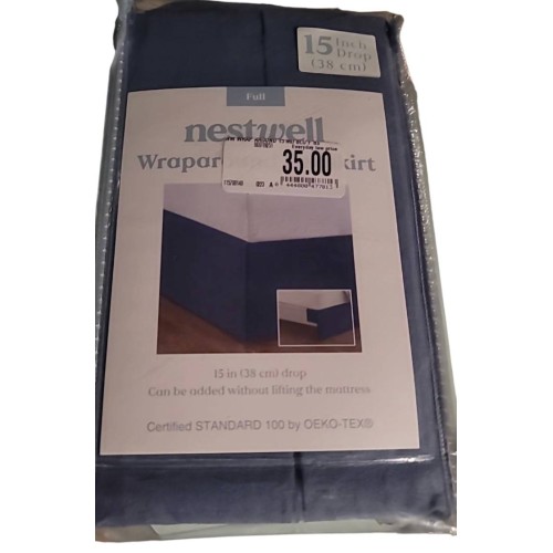 Nestwell Polyester Double Skirting 15" Medium Blue