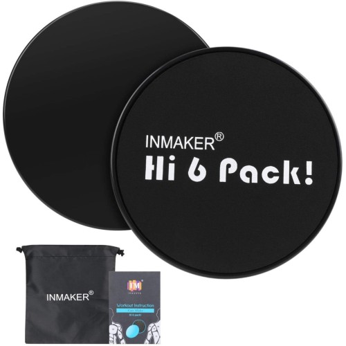  INMAKER Exercise Sliders Fitness, Dual Sided Strength Slides, Core Gliding Discs with Carry Bag, Manual and Ebook