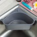 Sink Basket Strainer, Triangular Multifunctional Drain Shelf Sink Storage Rack Kitchen Sucker Storage Holder Bathroom Support Corner Hanging Shelf Soap Box Organizer (Grey)