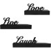 Rienias Floating Shelves Wall Mounted,Love,Live,Laugh,Set of 3,Wall Decor for Living Room,Bedroom,Bathroom,Black