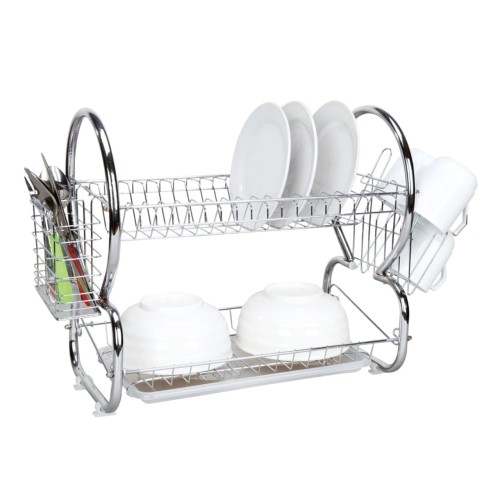 2-TIER CHROME DISH DRAINER