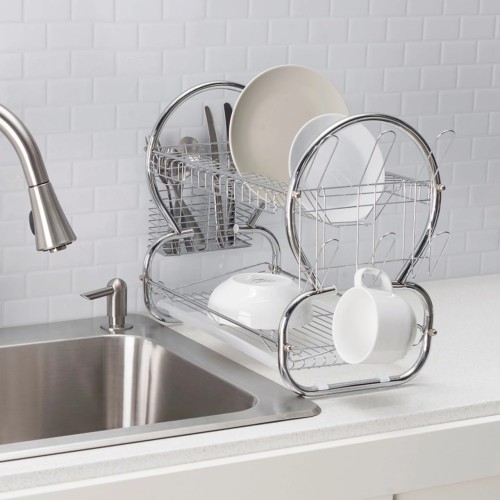 2-TIER CHROME DISH DRAINER