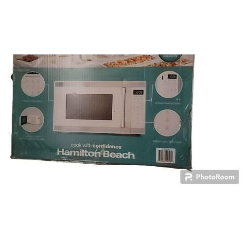 Hamilton Beach 1.1 Cu.ft White with Stainless Steel Digital Microwave Oven