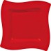 Apple Red Premium Plastic Wavy Square Plates, 10