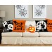 Halloween Pillow Covers 18x18 Inch Set of 4 for Halloween Holiday Decorations Black White Ghost Witch Orange Pumpkin Trick or Treat Throw Pillow Case Fall Farmhouse Cushion Covers for Sofa Bed Couch