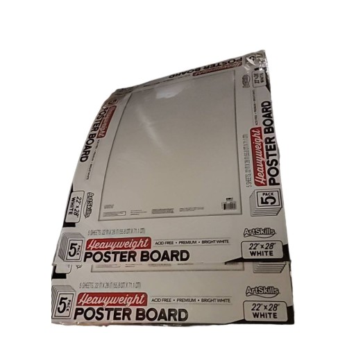 ArtSkills 22" x 28" Poster Board School and Craft Supplies, 2Pack, White